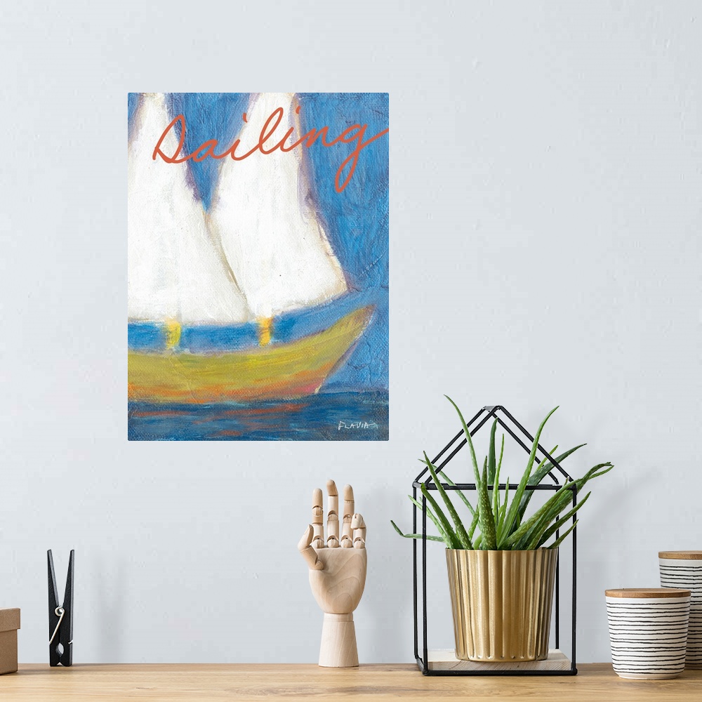 A bohemian room featuring Sailing Inspirational Print