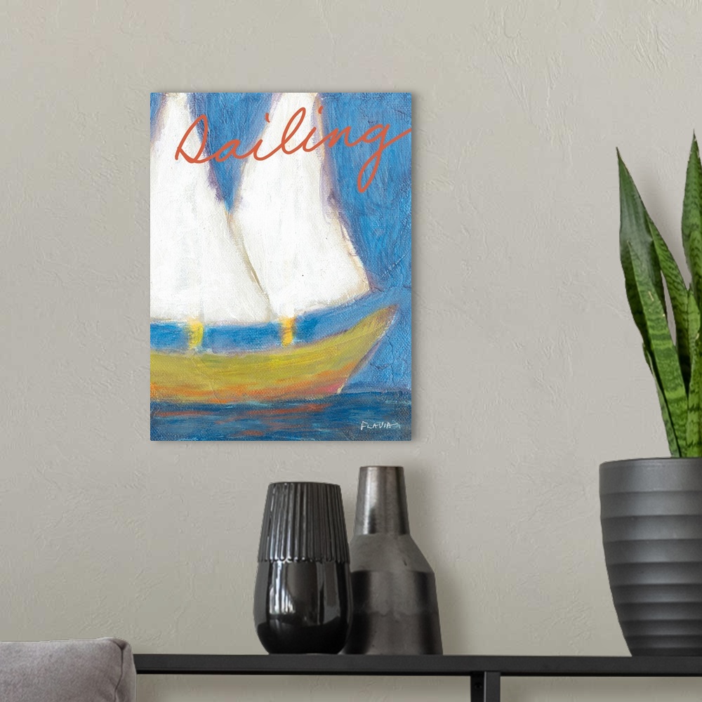 A modern room featuring Sailing Inspirational Print