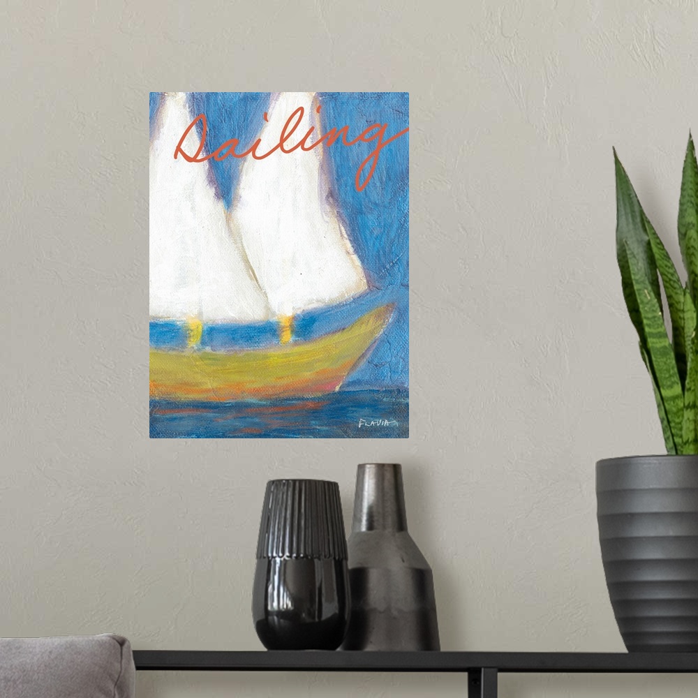 A modern room featuring Sailing Inspirational Print