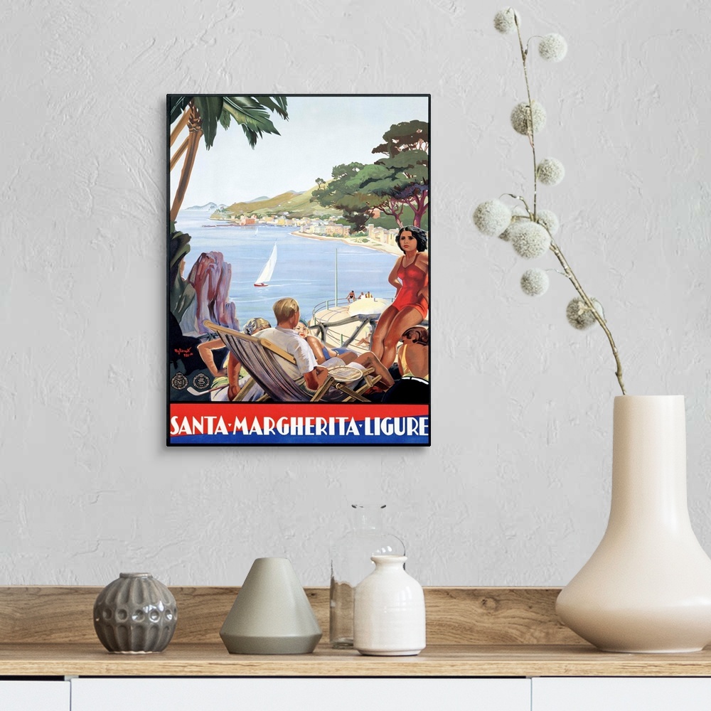 A farmhouse room featuring Santa Margherita Portofino Ligure, Vintage Poster