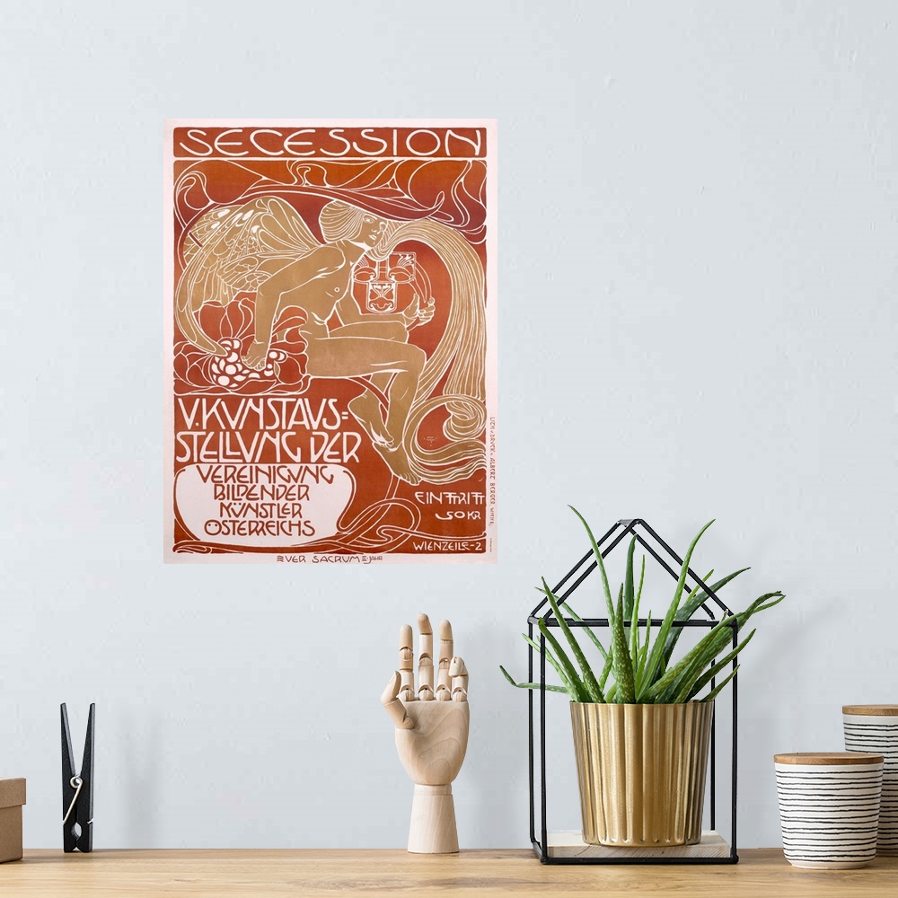 A bohemian room featuring Austrian Vintage Poster