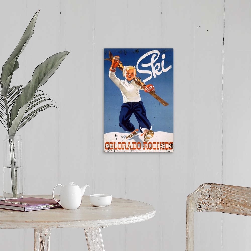 A farmhouse room featuring Ski Colorado Rockies Vintage Advertising Poster