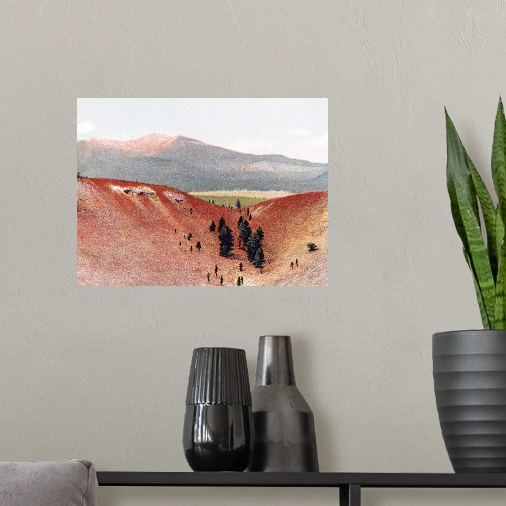 A modern room featuring Sunset Mountain Extinct Volcano near Flagstaff Arizona Vintage Photograph