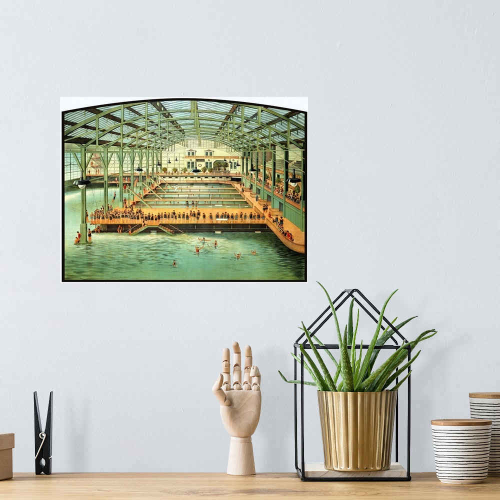 A bohemian room featuring Sutro Bath House San Francisco Vintage Advertising Poster