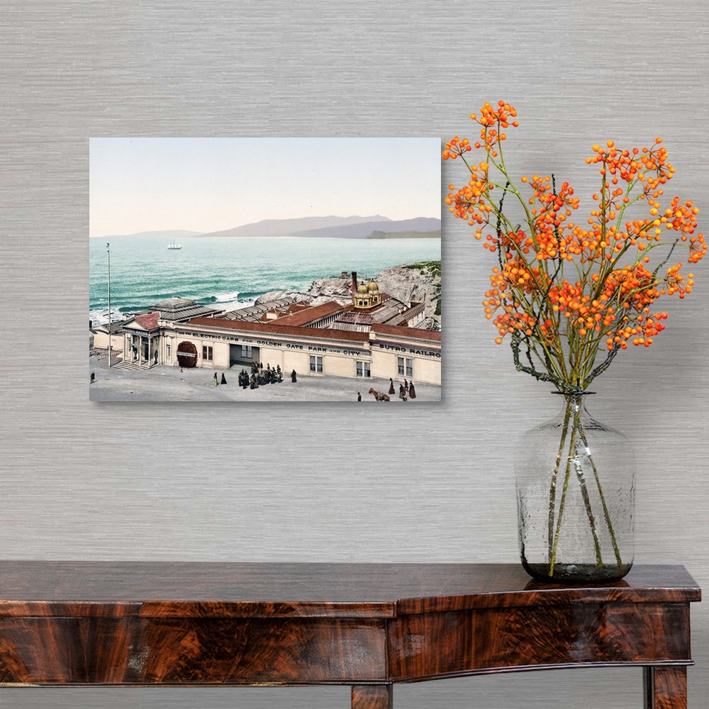 A traditional room featuring Sutro Baths and the Golden Gate San Francisco California Vintage Photograph