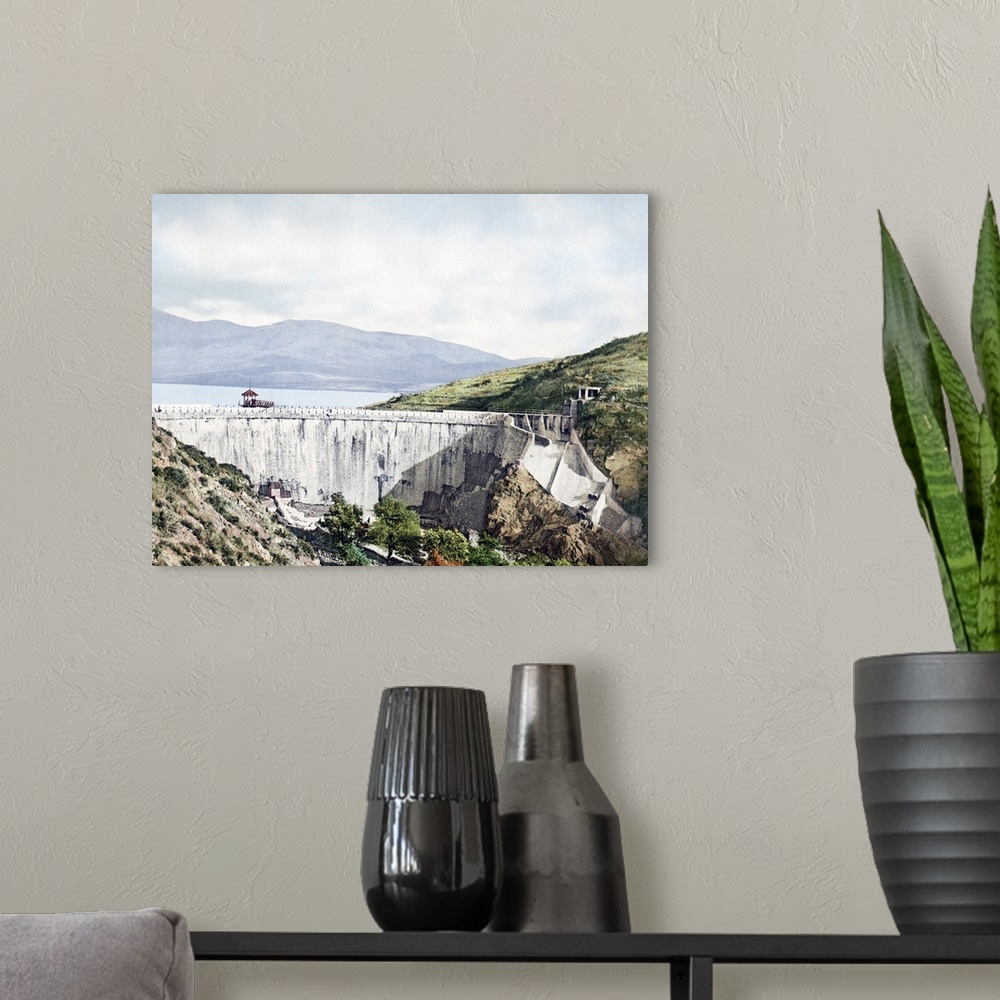 A modern room featuring Sweewater Dam San Diego California Vintage Photograph