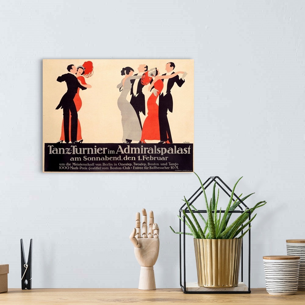 A bohemian room featuring Vintage Dance Poster