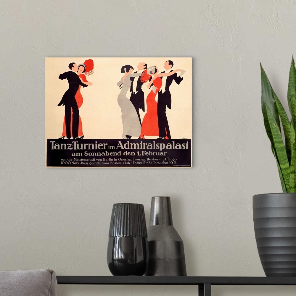 A modern room featuring Vintage Dance Poster