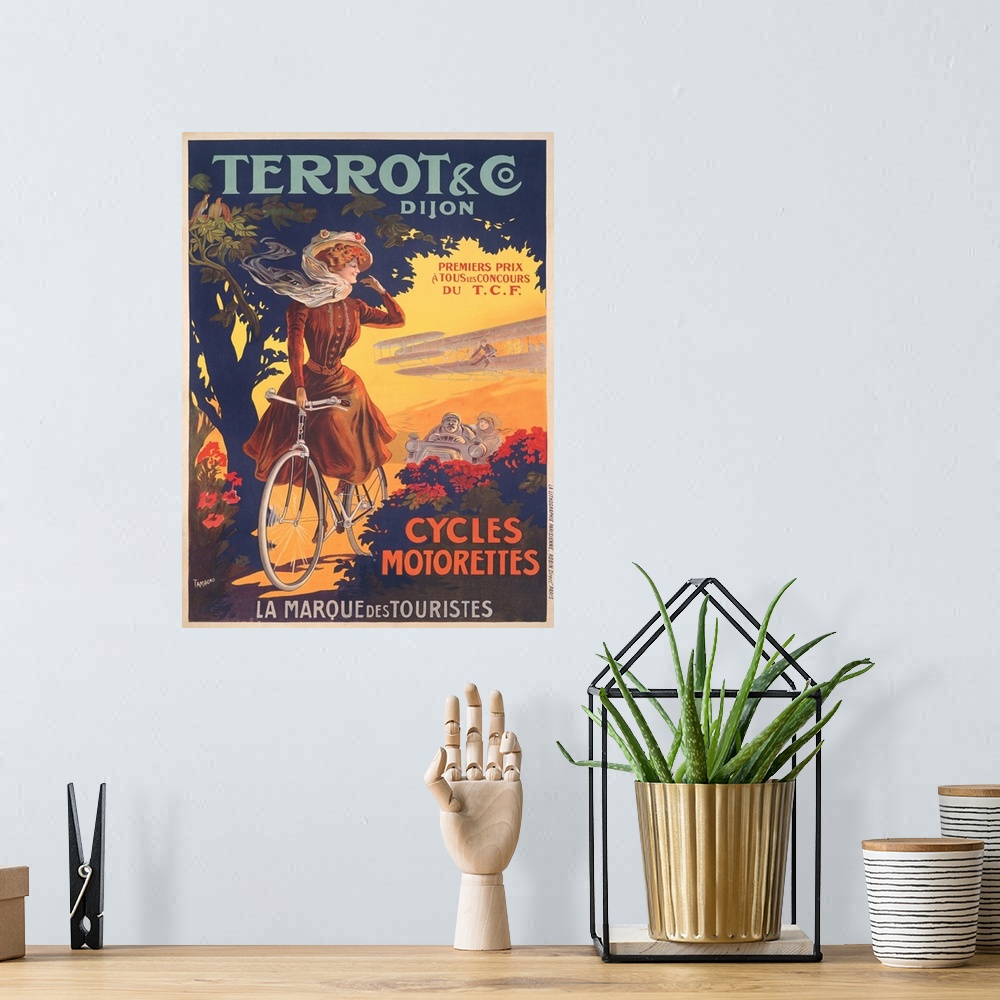 A bohemian room featuring French Vintage Poster