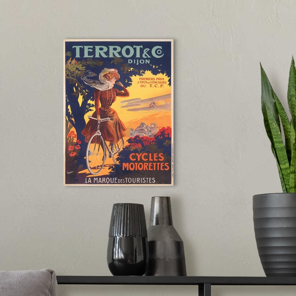 A modern room featuring French Vintage Poster