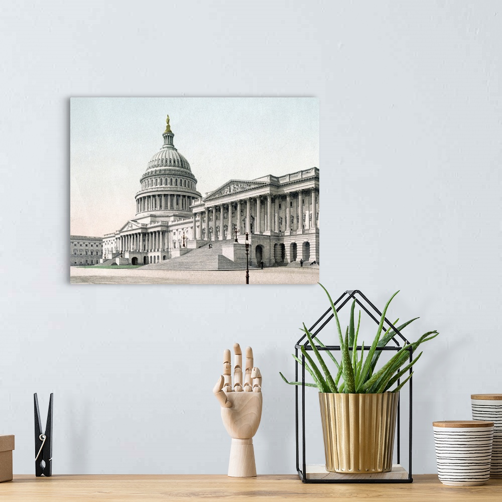 A bohemian room featuring The Capitol at Washington District of Columbia Vintage Photograph