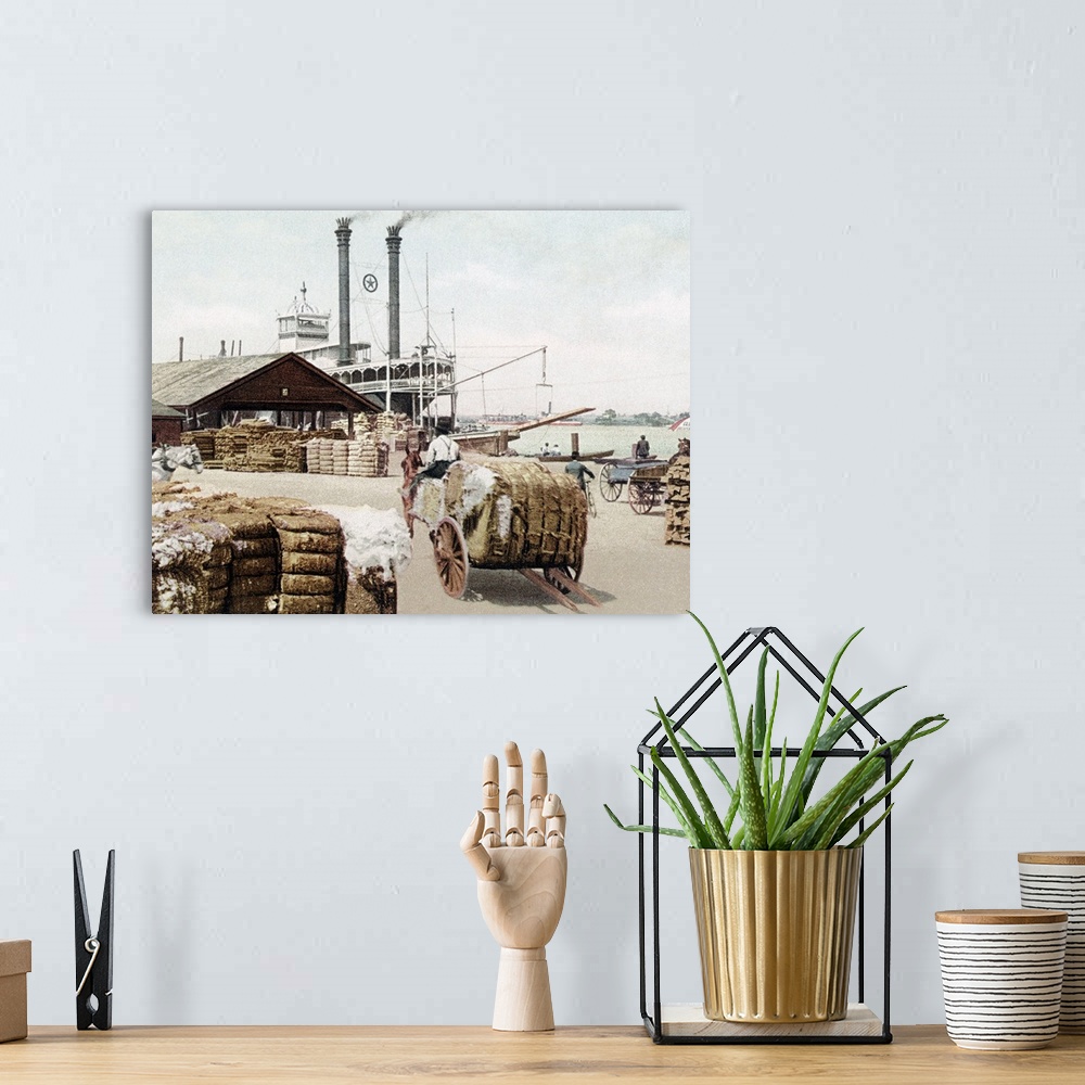 A bohemian room featuring The Cotton Docks Mobile Alabama 1 Vintage Photograph
