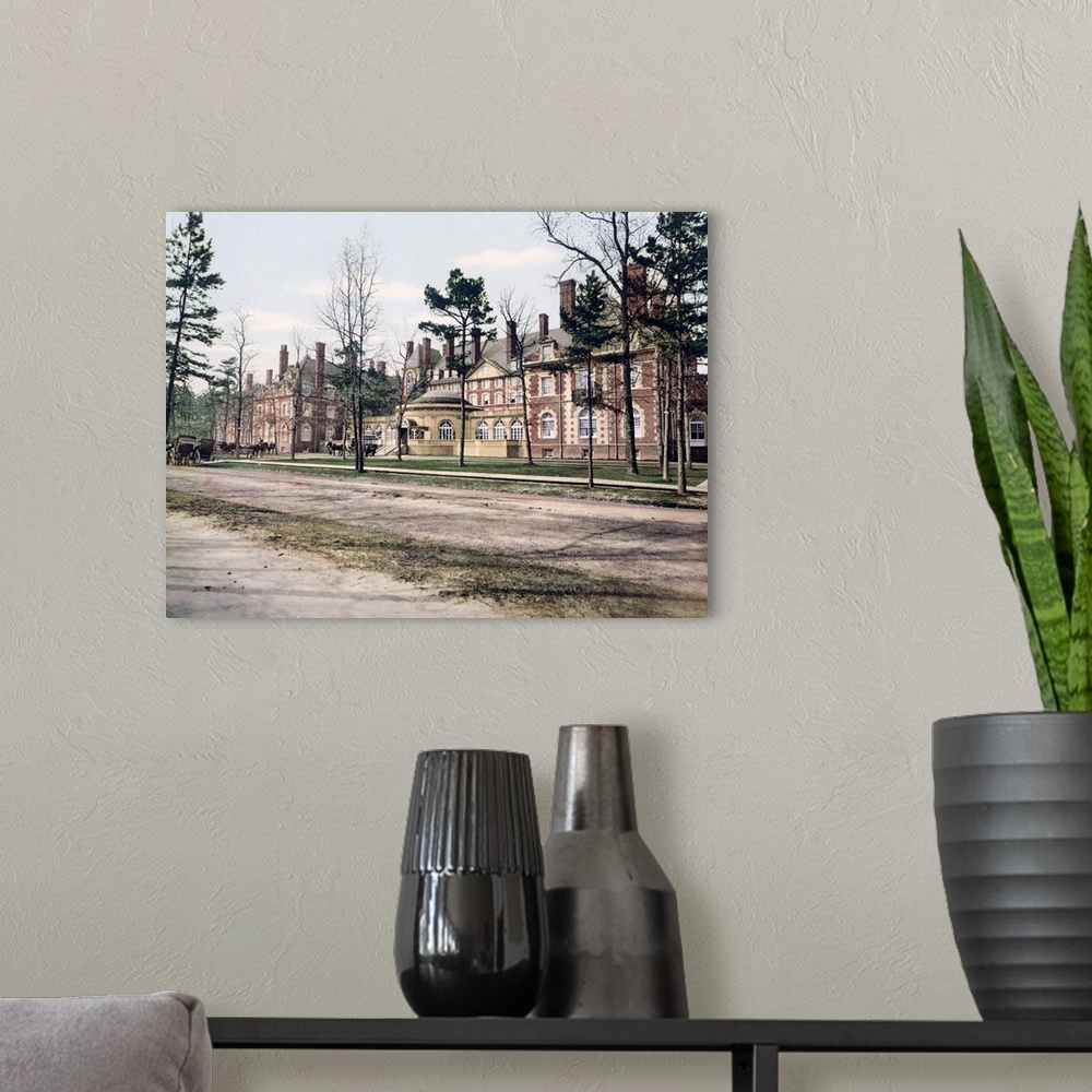 A modern room featuring The Laurel in the Pines Lakewood New Jersey Vintage Photograph
