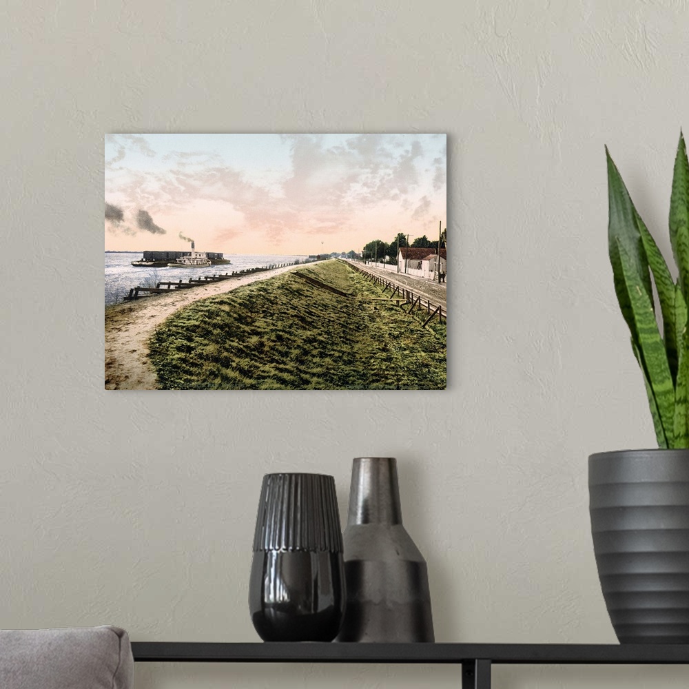 A modern room featuring The Levee at Chalmette New Orleans Louisiana Vintage Photograph