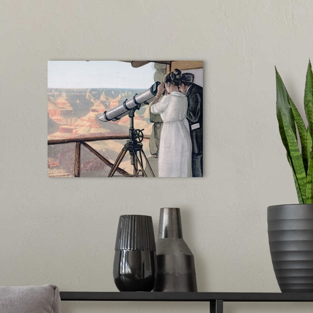 A modern room featuring The Lookout Grand Canyon National Park Arizona Vintage Photograph