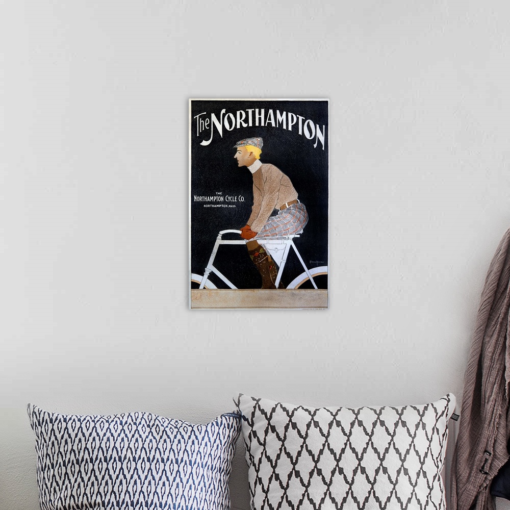 A bohemian room featuring The Northampton, Cycle Co, Vintage Poster, by Edward Penfield