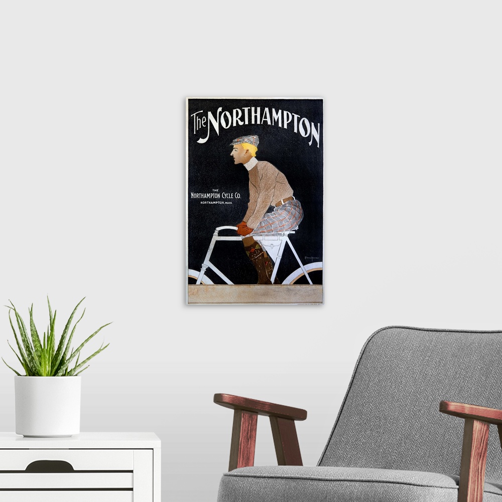 A modern room featuring The Northampton, Cycle Co, Vintage Poster, by Edward Penfield