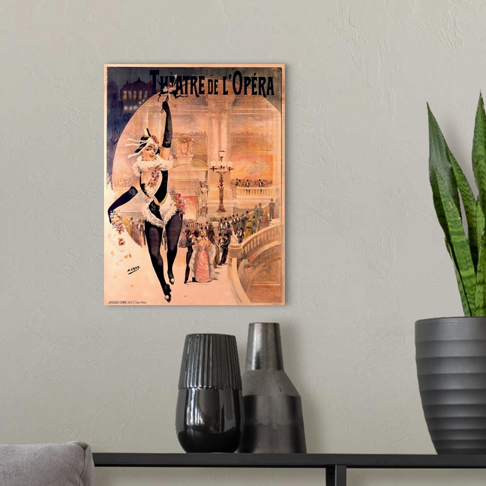 A modern room featuring Theatre de lOpera, Vintage Poster, by Henri Gray