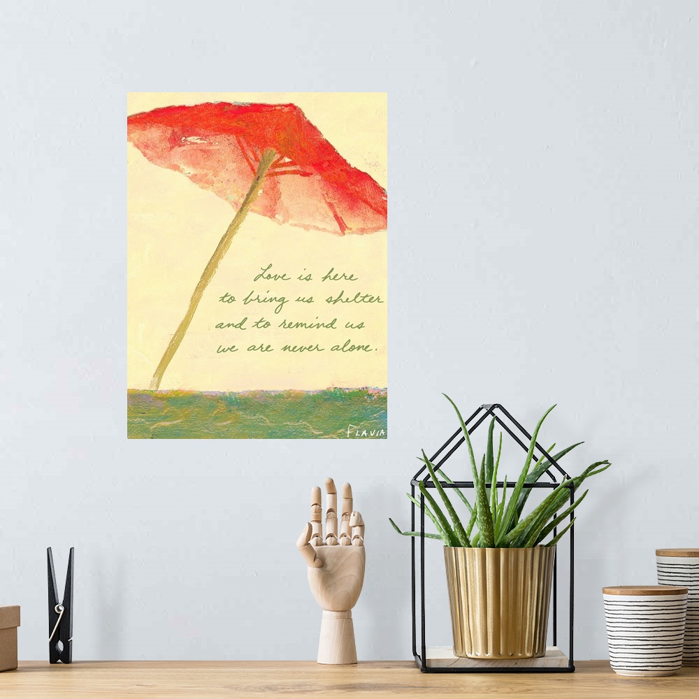 A bohemian room featuring Umbrella Inspirational Print