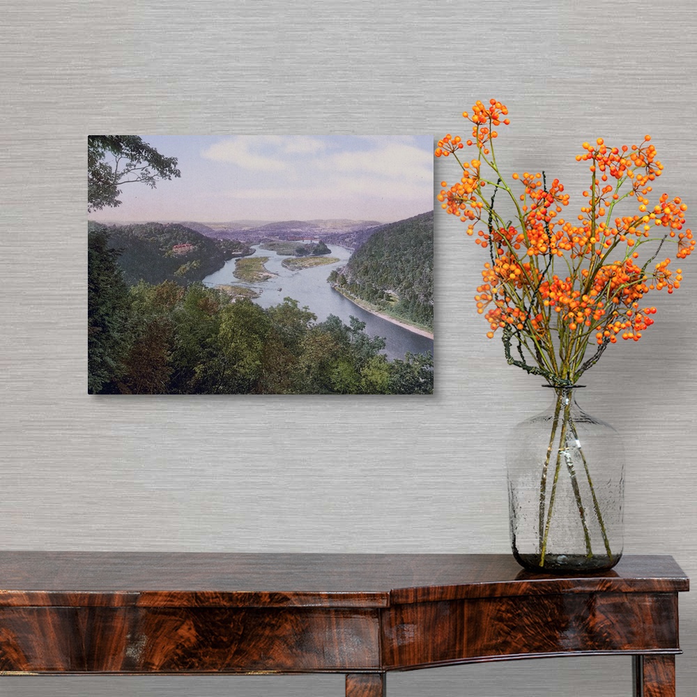 A traditional room featuring Up the Delaware from the Water Gap