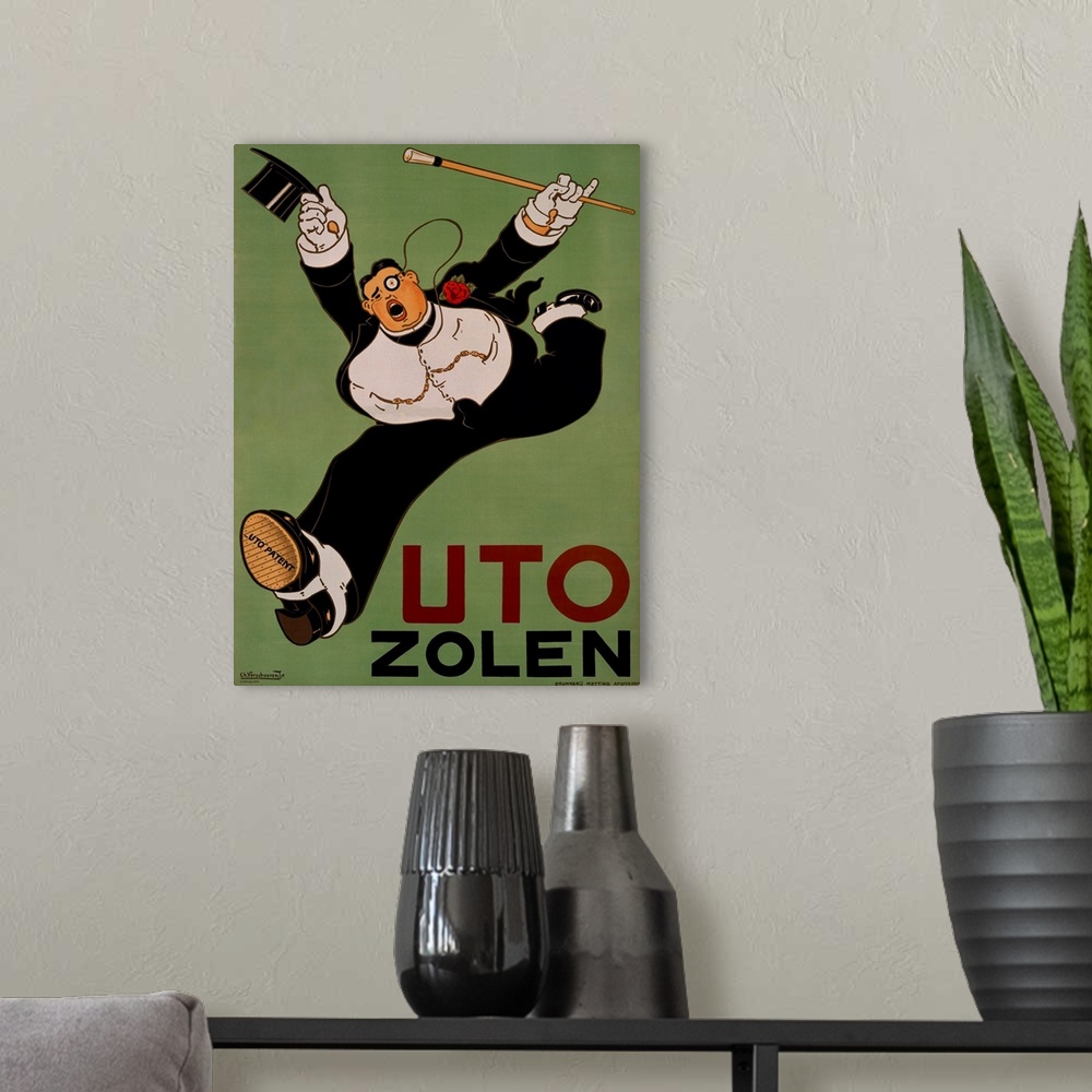 A modern room featuring Vintage Poster, Uto Zolen Shoes