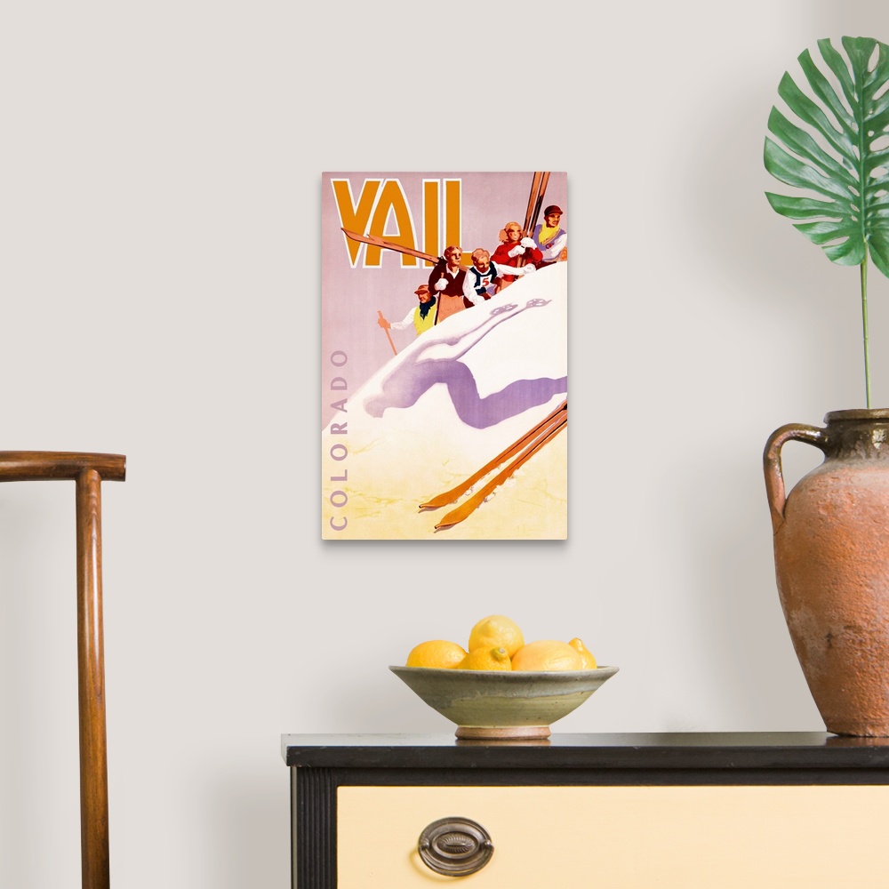 A traditional room featuring Vail Colorado Vintage Advertising Poster