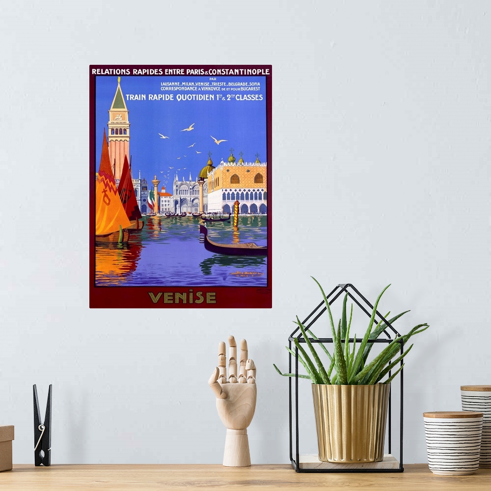 A bohemian room featuring Venise, by Georges Dorival, Vintage Poster