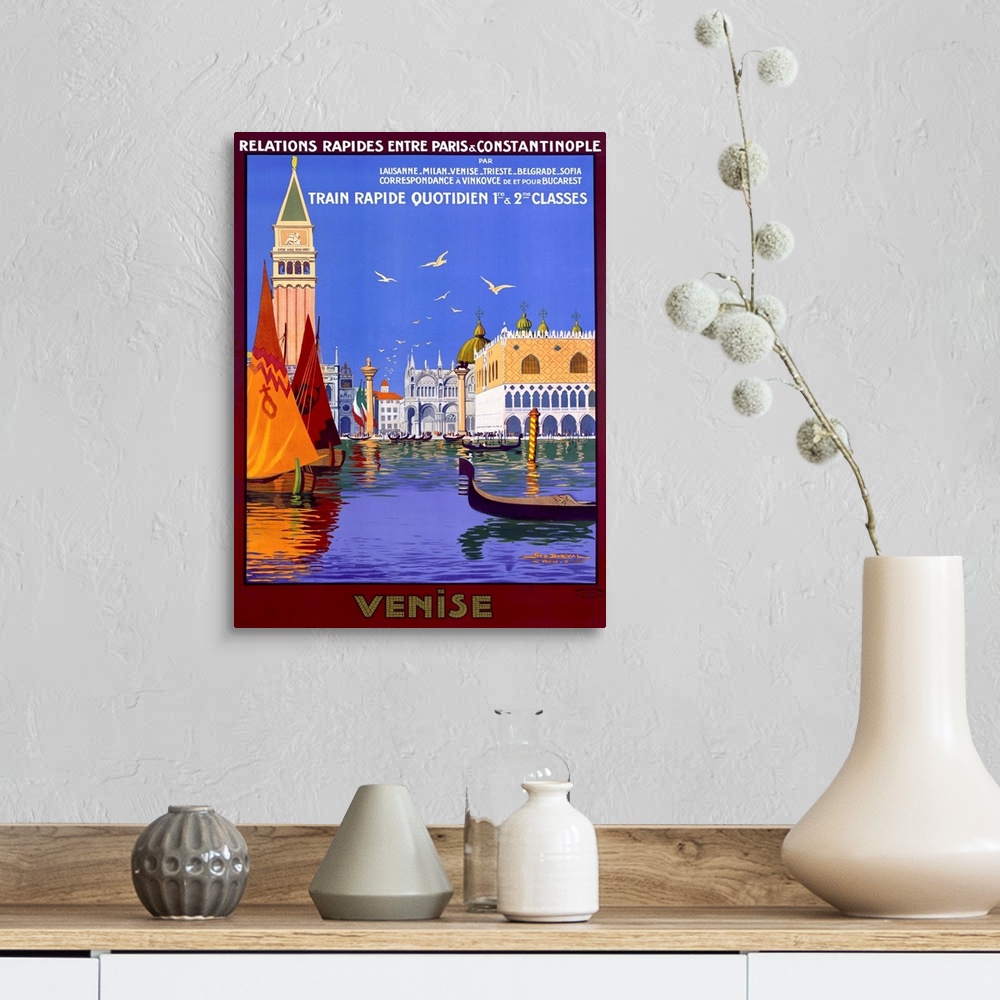 A farmhouse room featuring Venise, by Georges Dorival, Vintage Poster