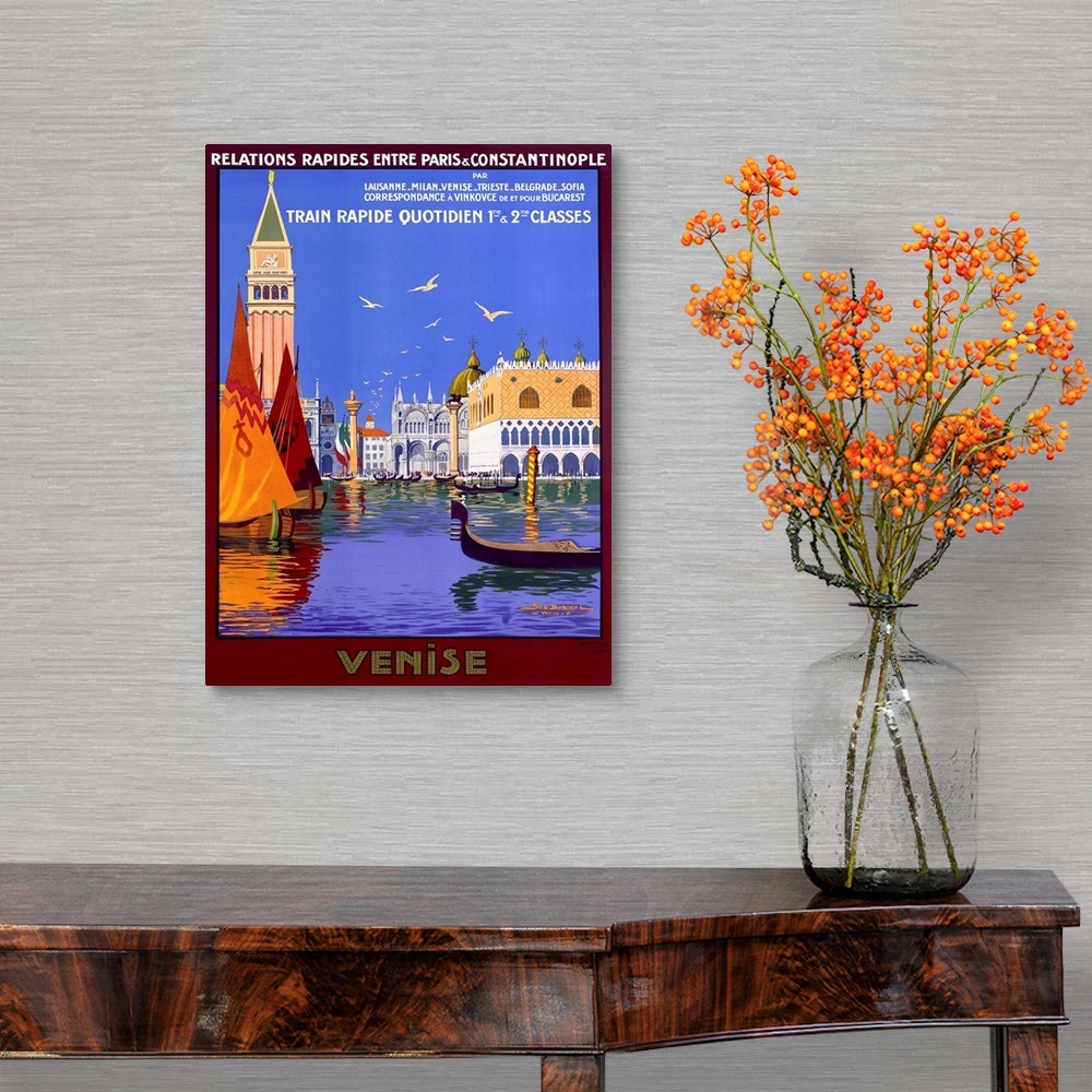 A traditional room featuring Venise, by Georges Dorival, Vintage Poster