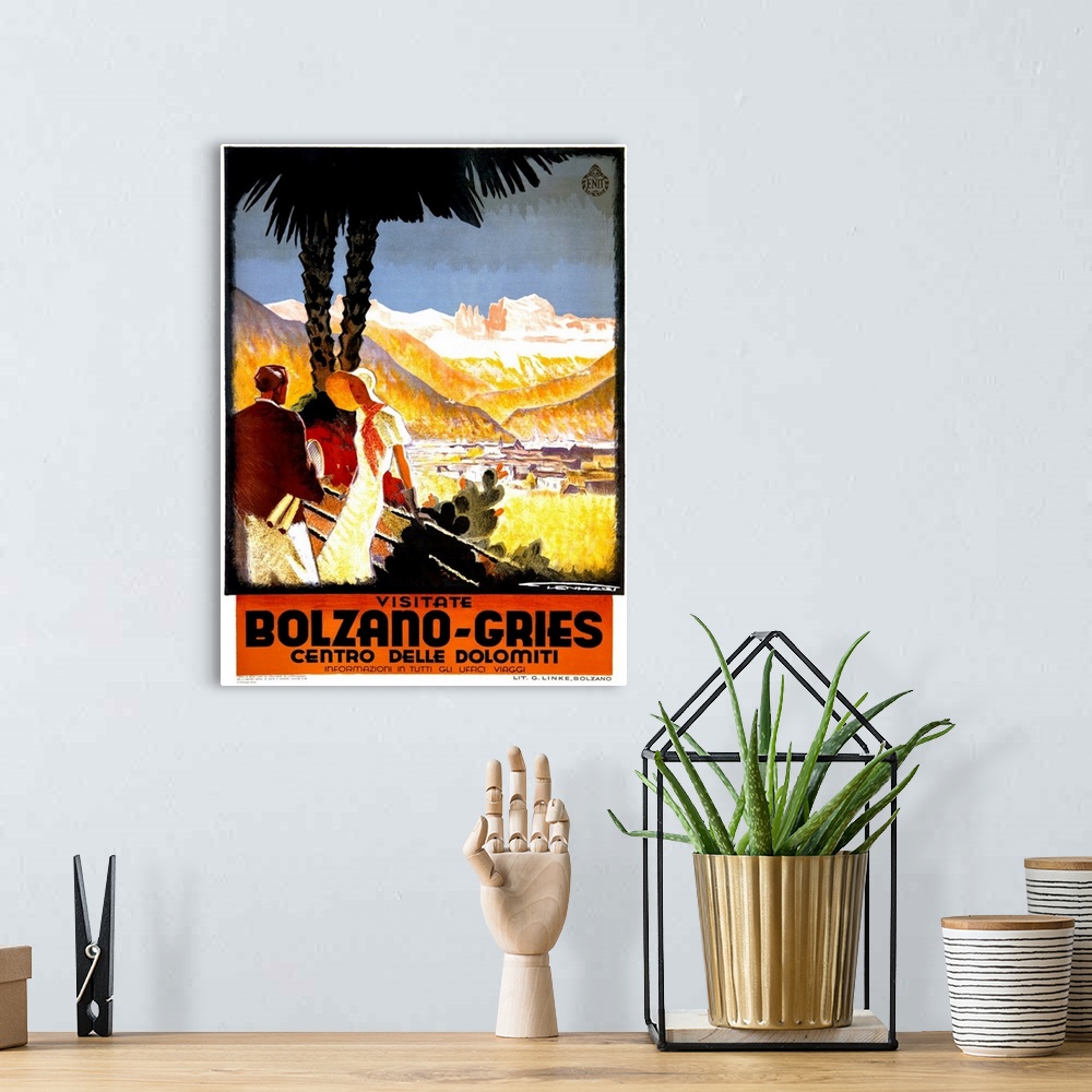 A bohemian room featuring Visitate Bolzano Gries, Vintage Poster, by Granz Lenhart