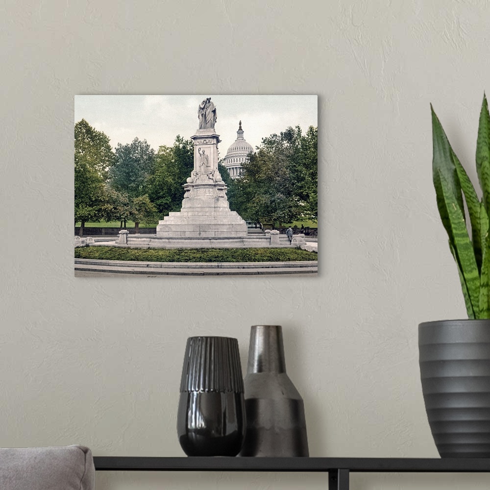 A modern room featuring Washington Naval Monument District of Columbia Vintage Photograph