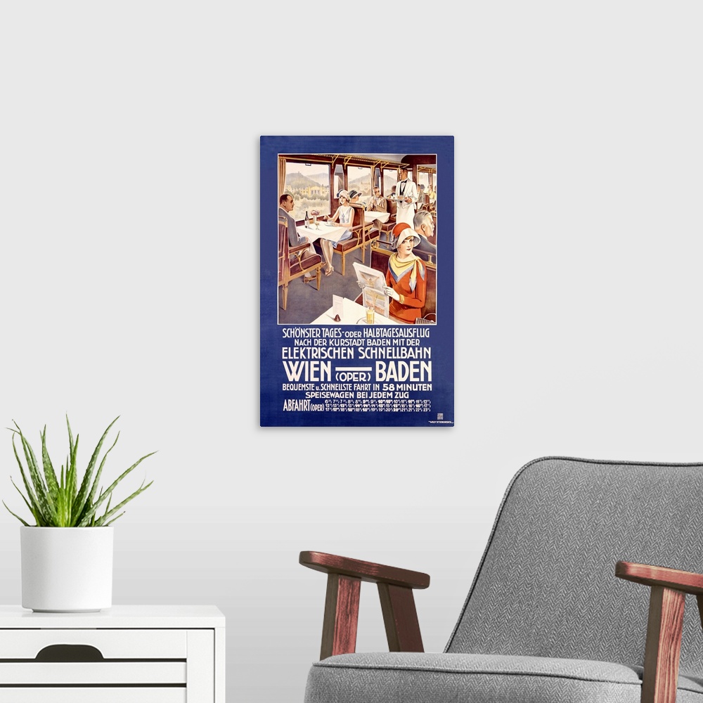 A modern room featuring Wien Baden, Vintage Poster, by Stieborsky