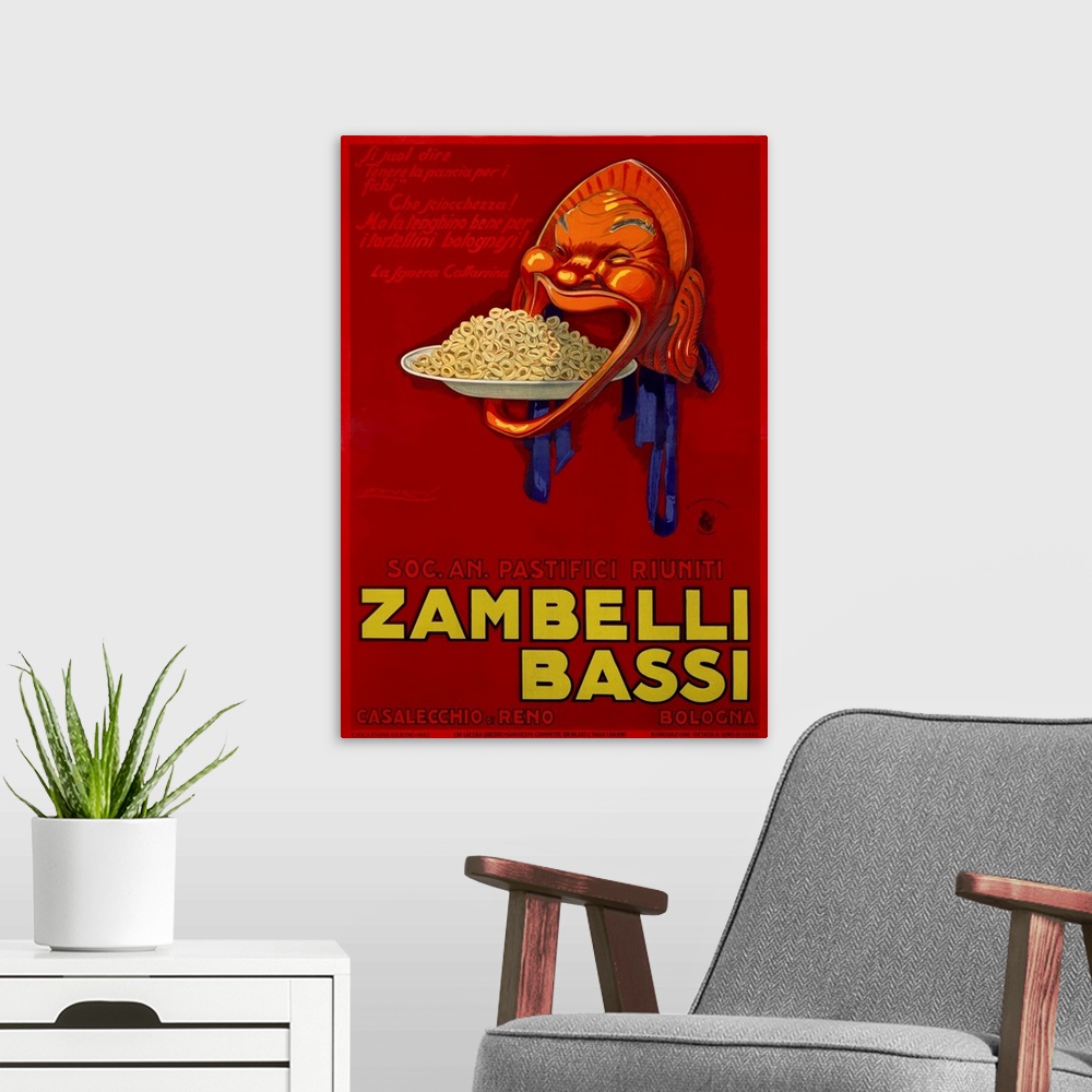 A modern room featuring Zambelli-Bassi Vintage Advertising Poster