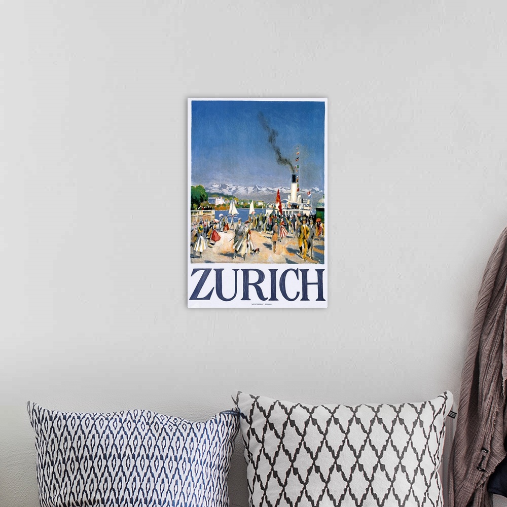 A bohemian room featuring Zurich, Vintage Poster, by Otto Baumberger