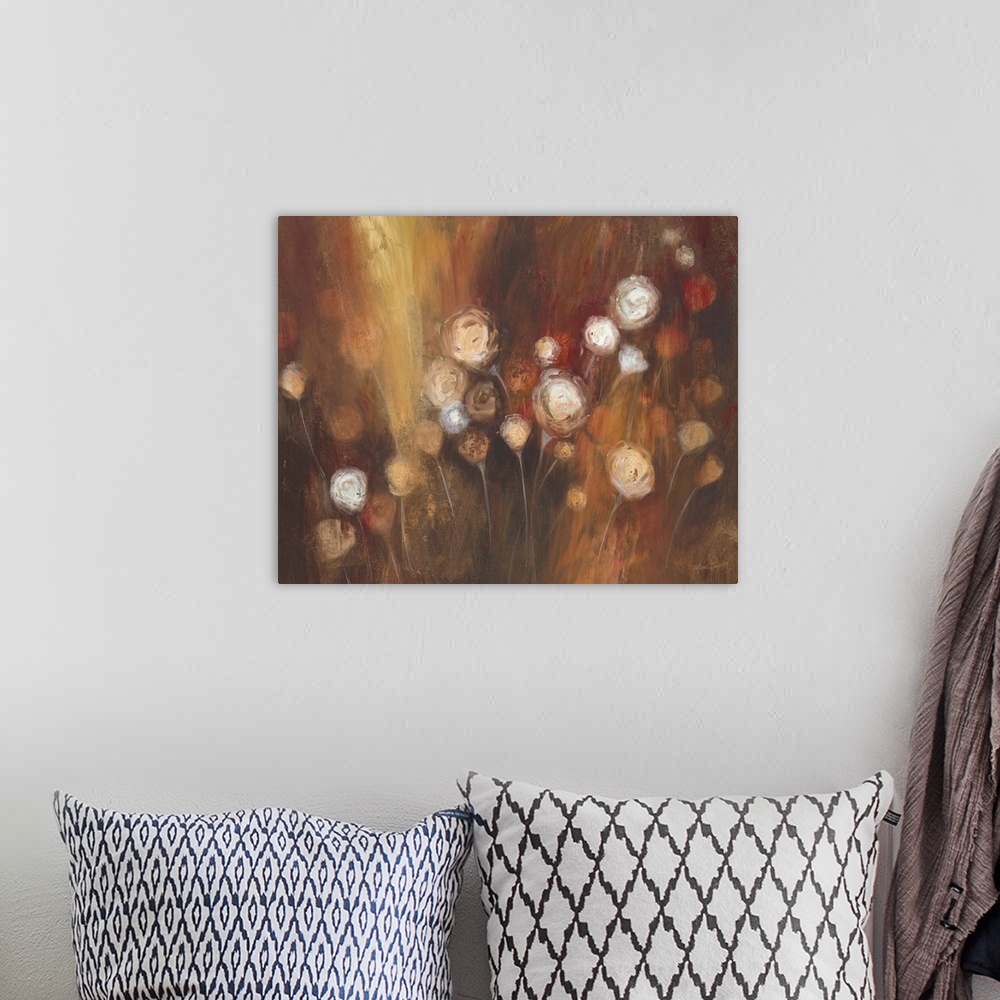 A bohemian room featuring Abstract Roses I