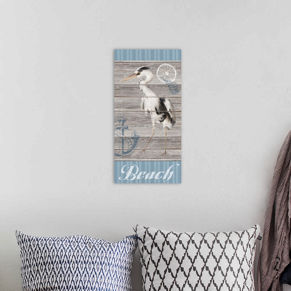 A bohemian room featuring Beach Heron
