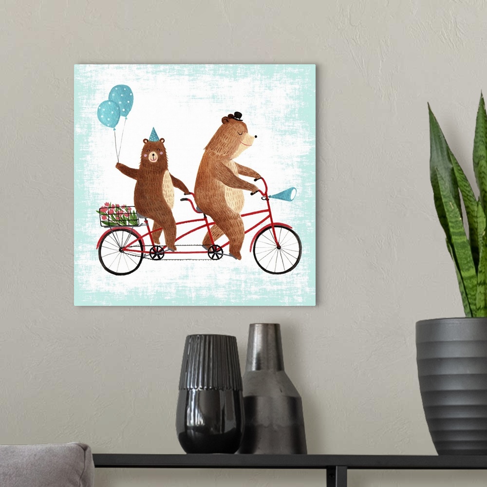 A modern room featuring Bicycle Built For Bears
