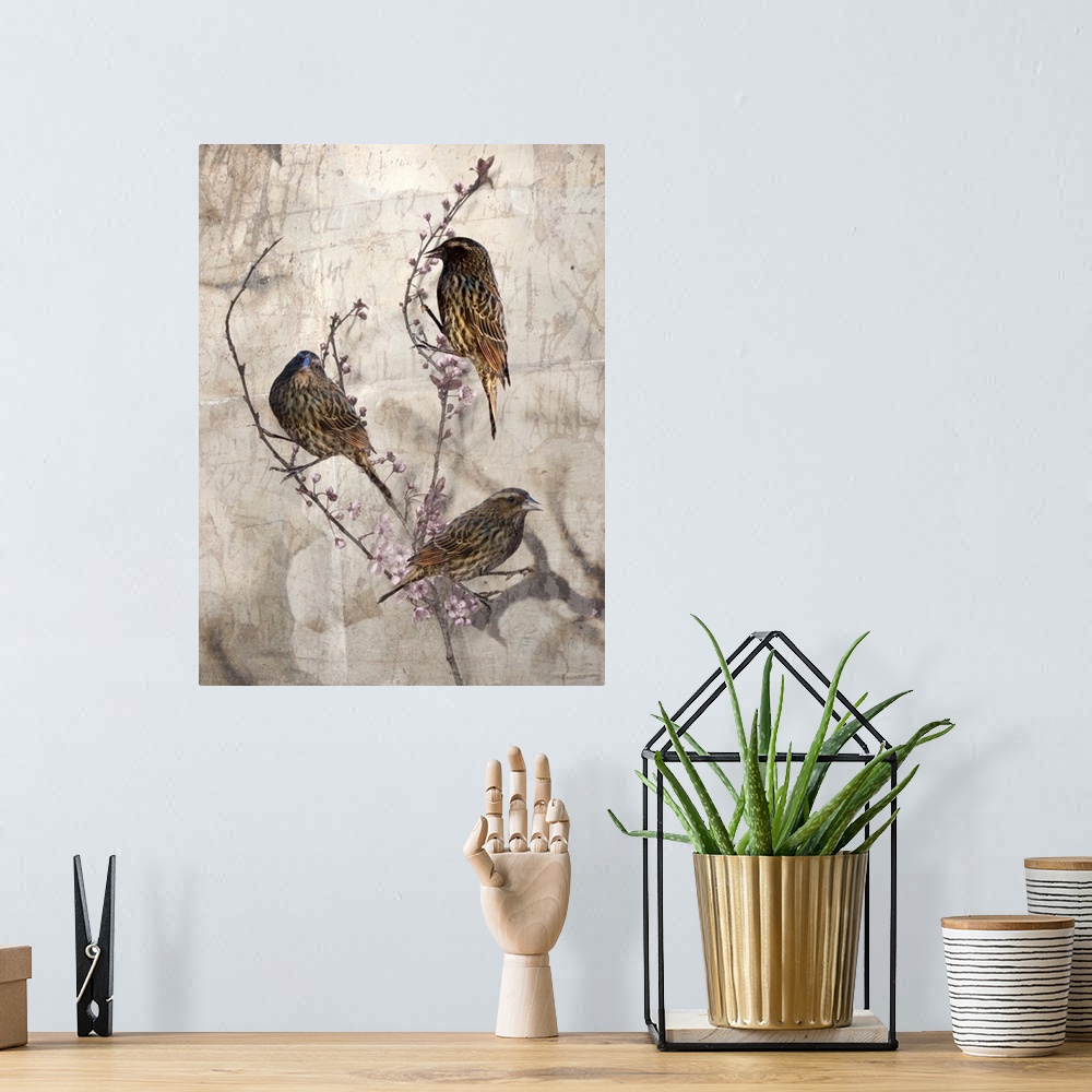 A bohemian room featuring Birds and Blossoms I