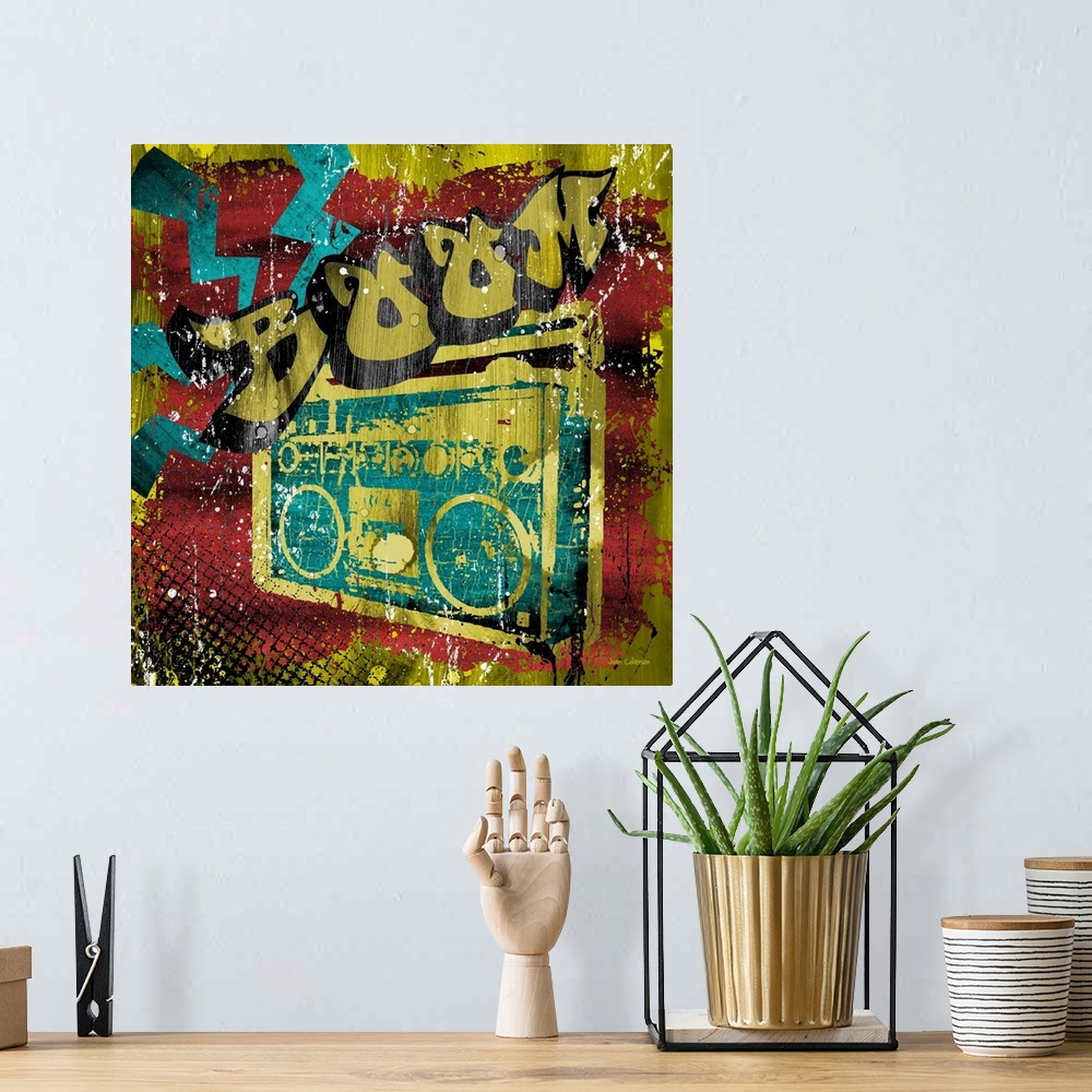 A bohemian room featuring Graffiti and hip hop with a hint of rock and roll perfect for any teen room.