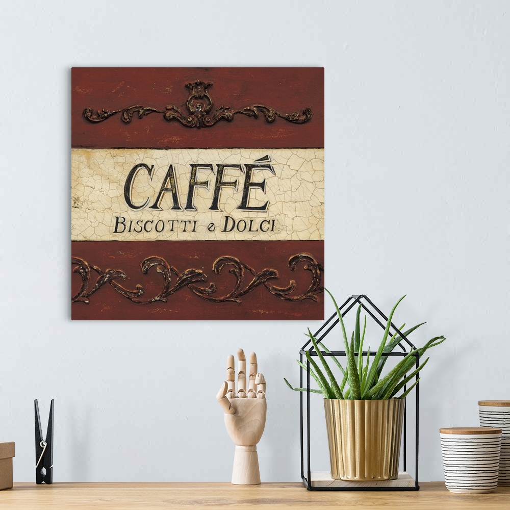 A bohemian room featuring Caffe Biscotti Plaque