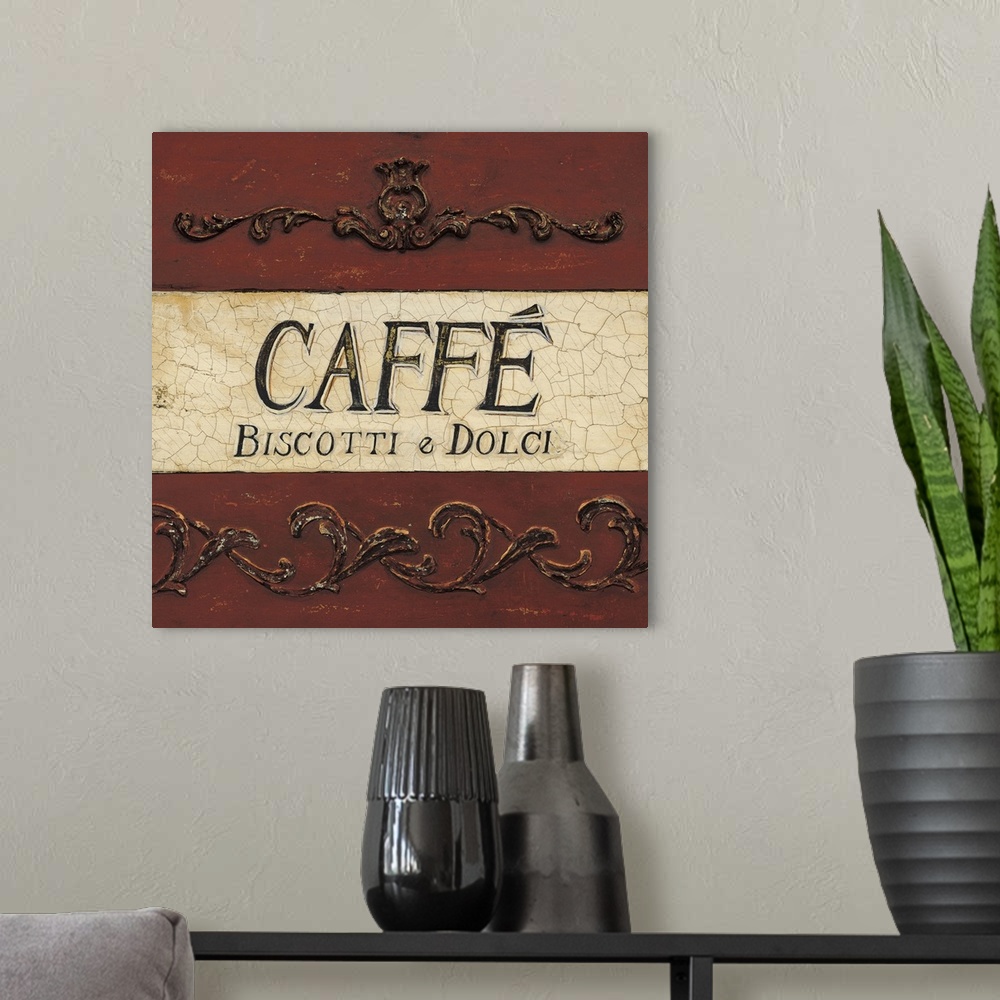 A modern room featuring Caffe Biscotti Plaque