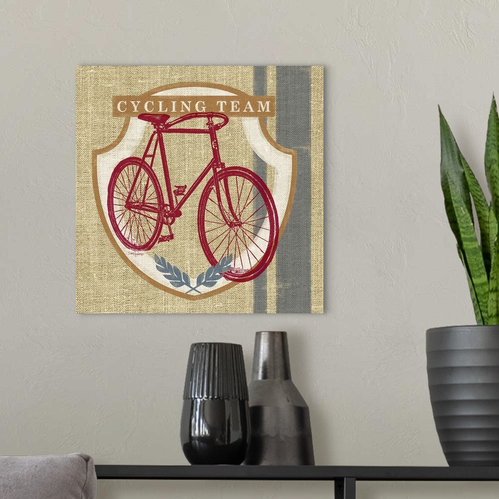 A modern room featuring Cycling Team