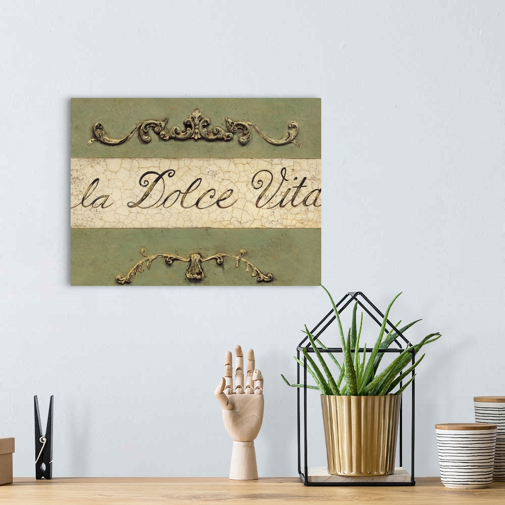 A bohemian room featuring Dolce Vita Plaque