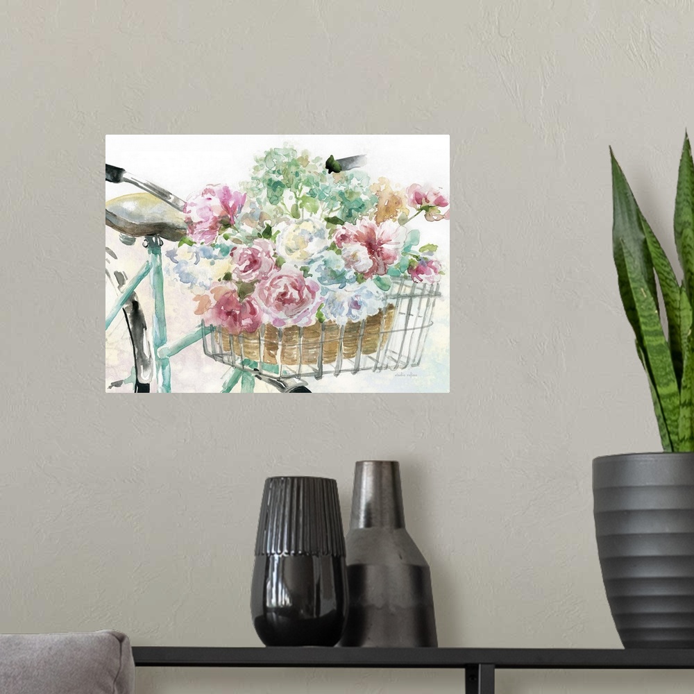 A modern room featuring Flower Market Bicycle