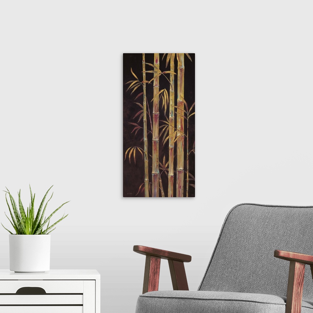A modern room featuring Gilded  Bamboo I