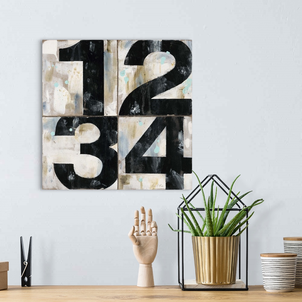 A bohemian room featuring Industrial Chic Numbers