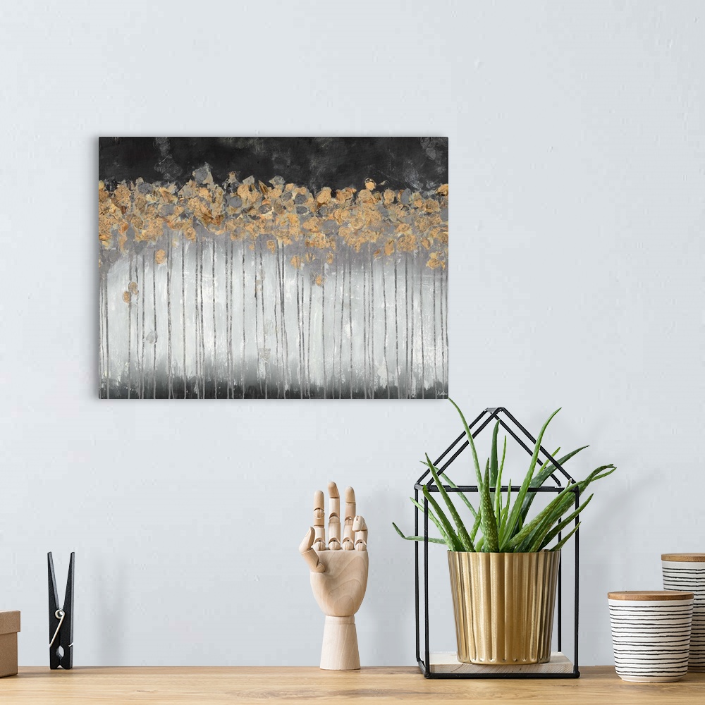 A bohemian room featuring Contemporary abstract home decor painting.