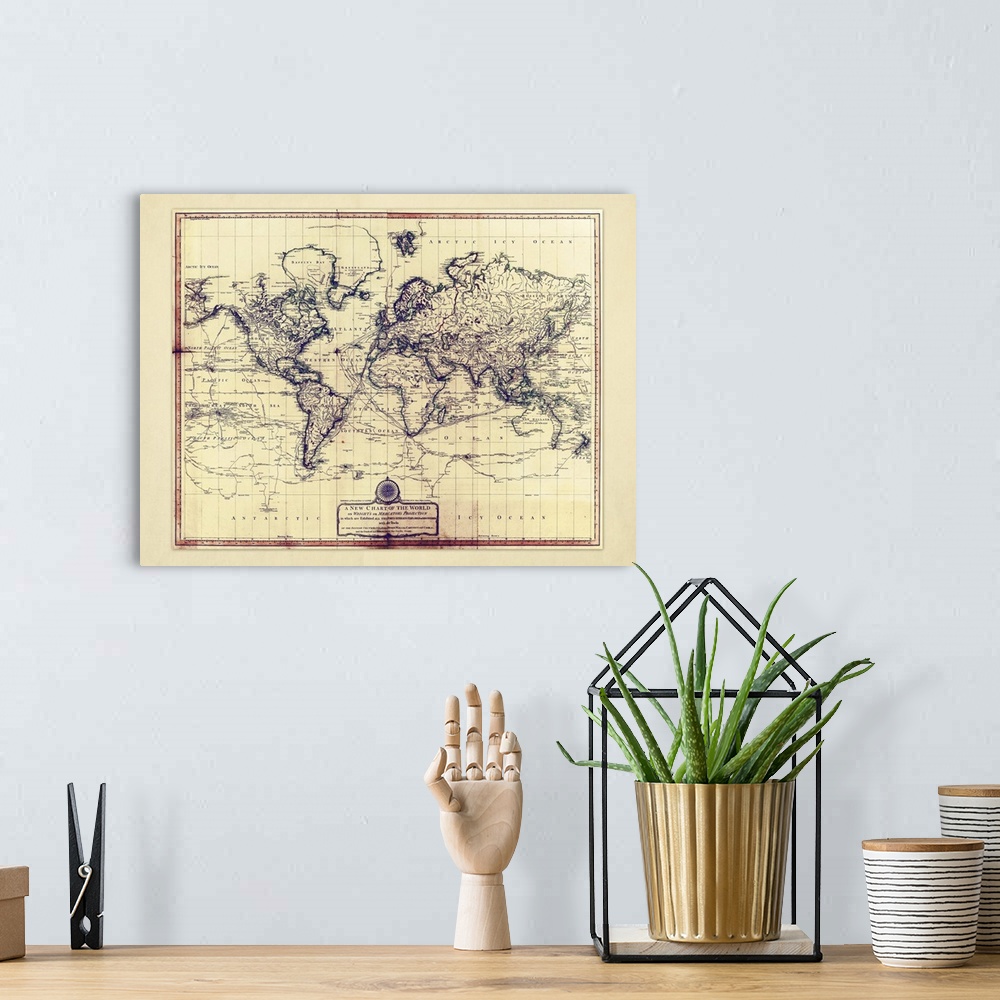A bohemian room featuring Map of the World.