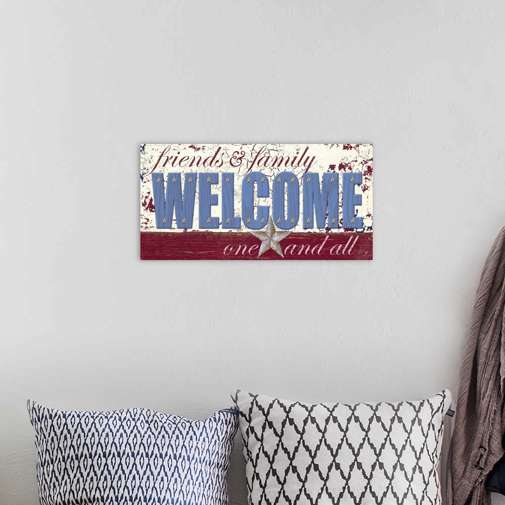 A bohemian room featuring Patriotic Welcome