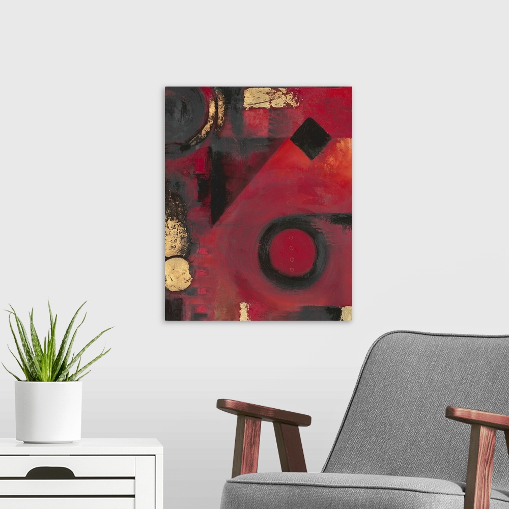 A modern room featuring Red-Black Story